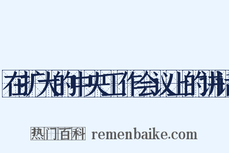 在扩大的中央工作会议上的讲话是什么意思的图片